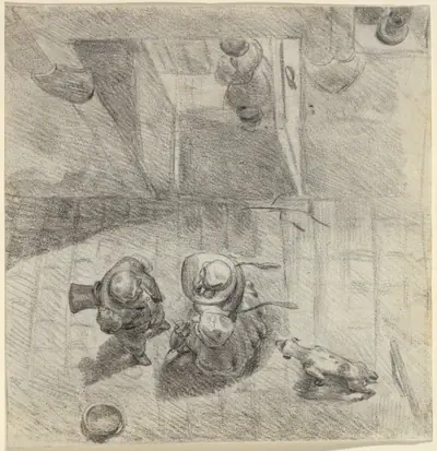 Bird's Eye View of a Man and Woman Conversing