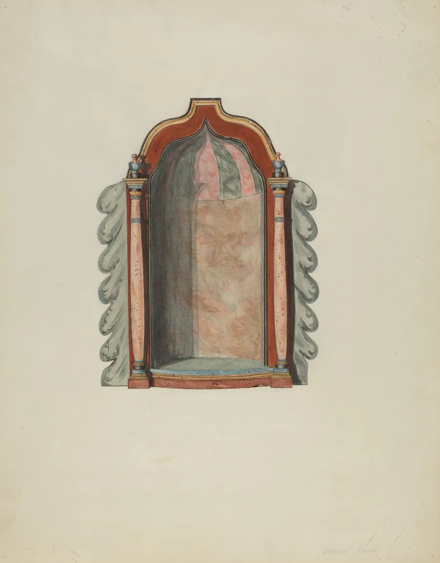 Shrine for statuette by Albert Pratt
