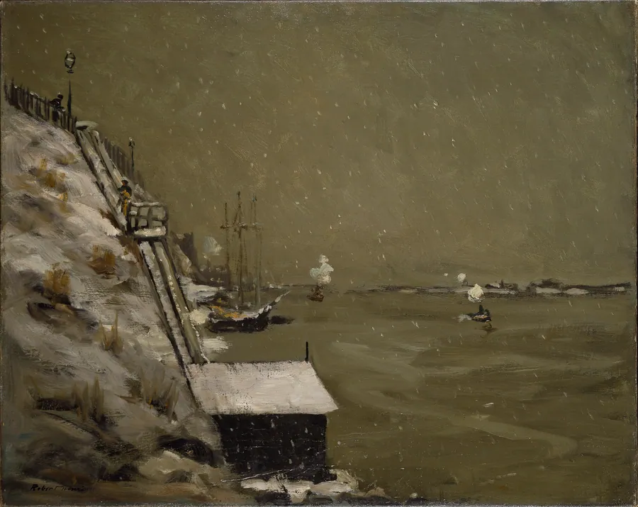 East River Embankment, Winter by Robert Henri, American, b. Cincinnati, Ohio, 1865–1929