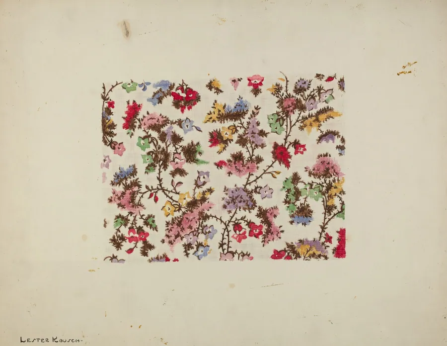 Flowered Challis Gown by Lester Kausch