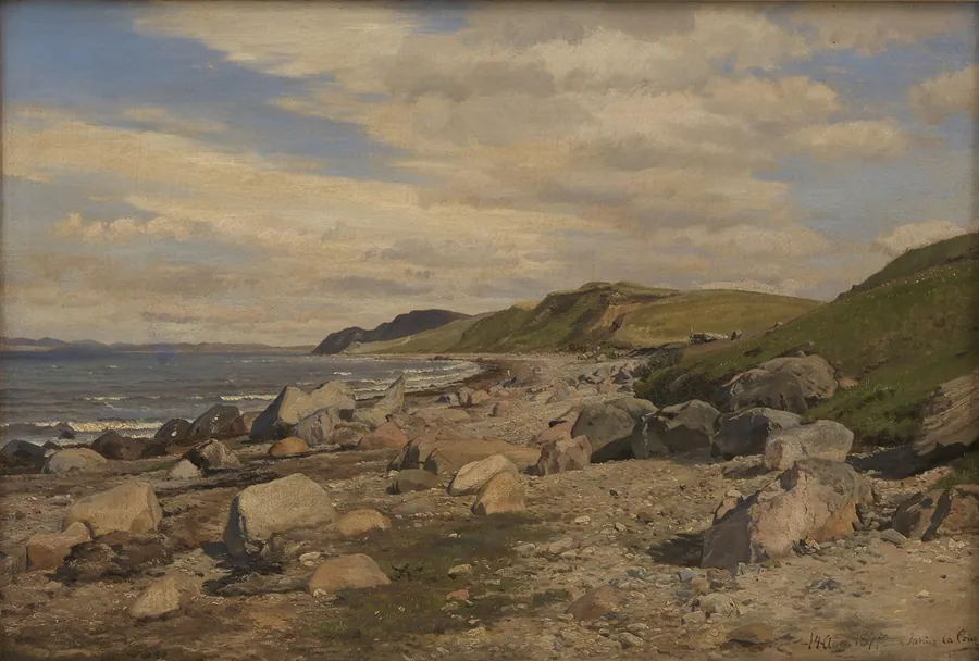 Strandparti ved Helgenæs by Janus la Cour