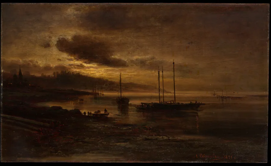 Night Scene on the Volga by Alexei Kondratievich Savrasov