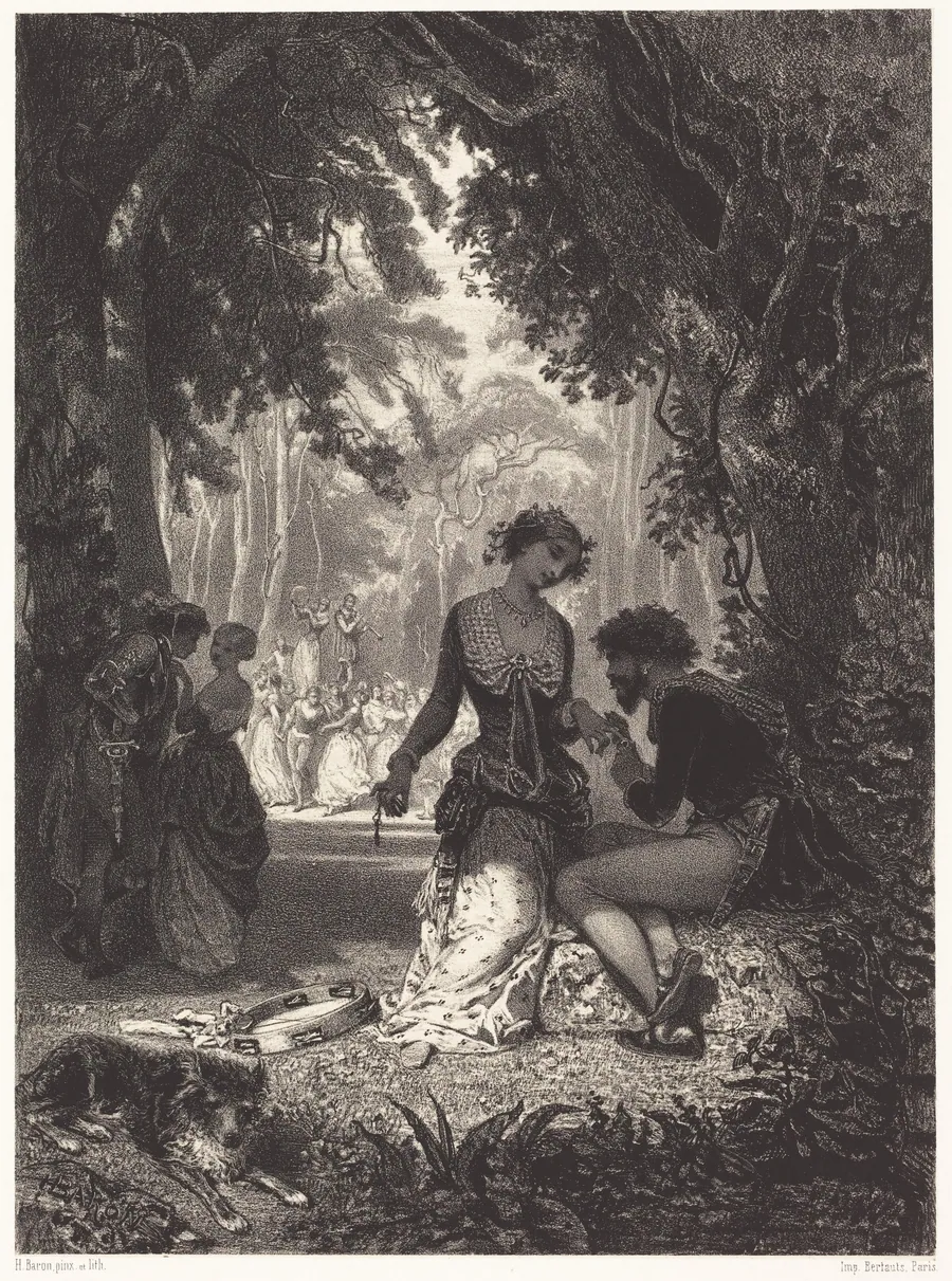 Italian Dancers by Henri Charles Antoine Baron