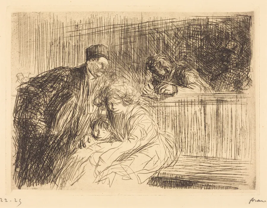 L'avocat parlant au prévenu (2e planche) (The Lawyer Talking to the Prisoner) (second plate) by Jean-Louis Forain