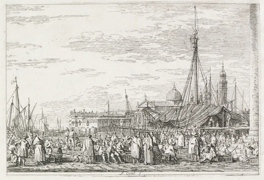 Views:  The Market on the Molo by Antonio Canaletto