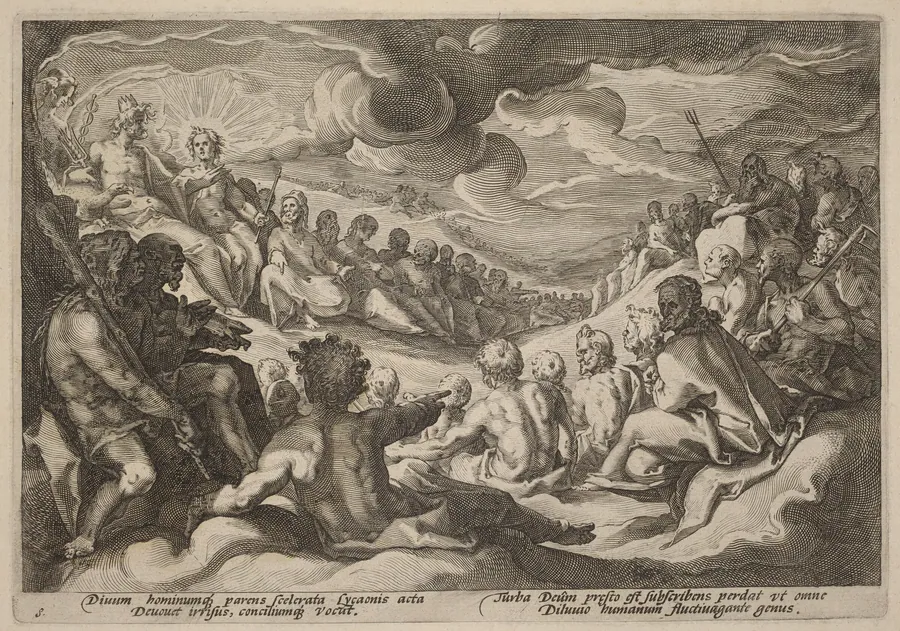 Jupiter Taking Counsel from the Gods about the Destruction of the Universe by Hendrick Goltzius