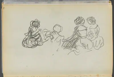 Sketchbook- The Granite Shore Hotel, Rockport, page 097: Seated Female Figures