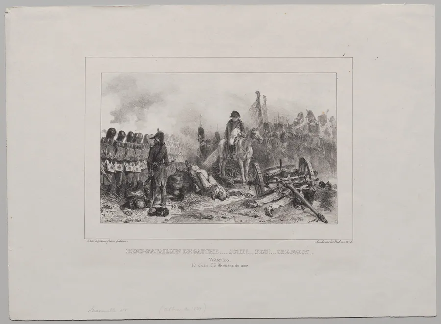 Lithographic Album of 1837: Half-Battalion at Left…Aim!...Fire!...Load by Auguste Raffet