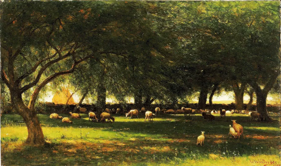 Noon in the Orchard by Worthington Whittredge, born Springfield, OH 1820-died Summit, NJ 1910