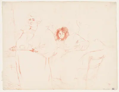 Elles: Woman Carrying a Tray, Mme. Baron and Mlle. Popo