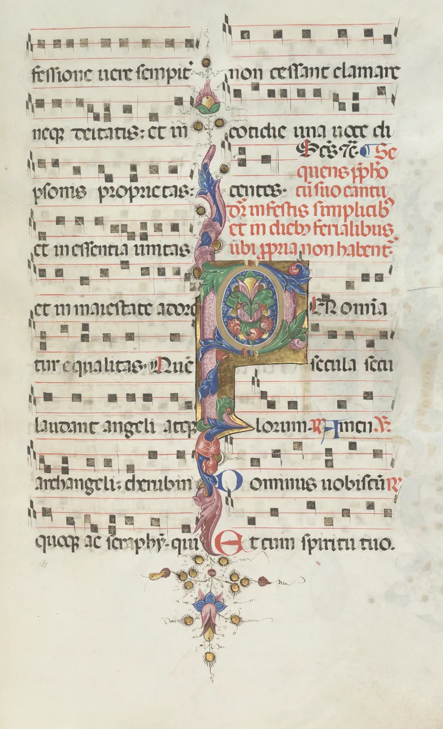 Missale: Fol. 183: Foliage decoration by Giapeco Caporali