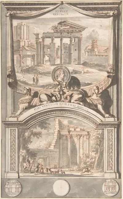 Ruins of the Forum of Nerva (above) and Another View of the Ruins (below)