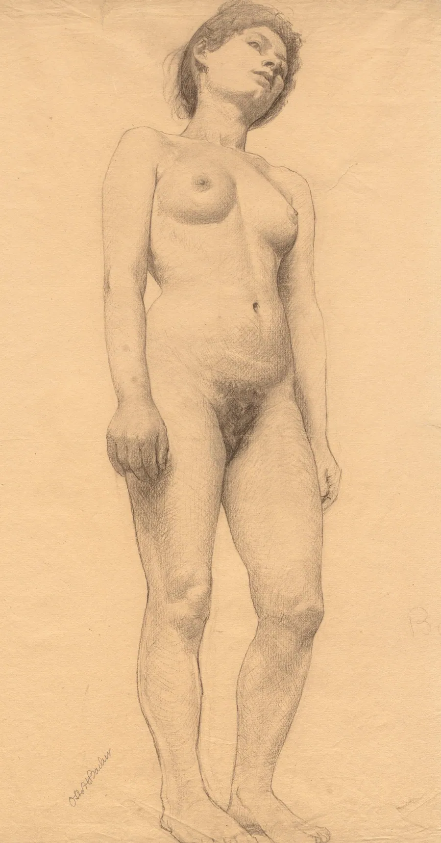 Standing Female Nude by Otto H. Bacher