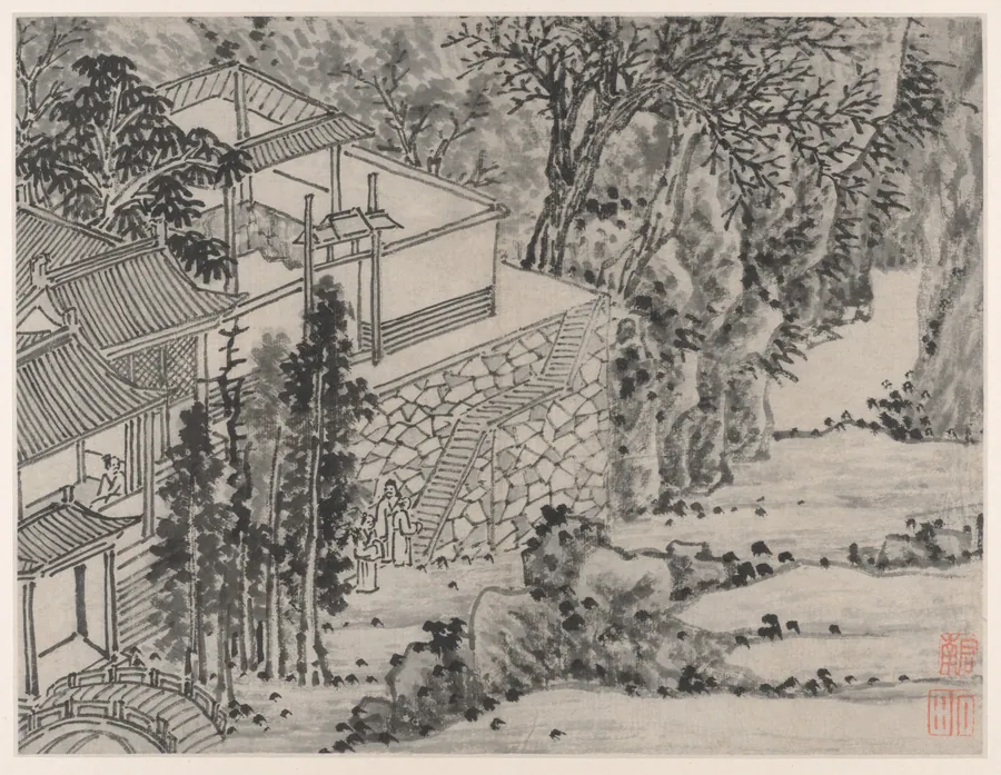 The Enlightened Stone Retreat, from Twelve Views of Tiger Hill, Suzhou by Shen Zhou