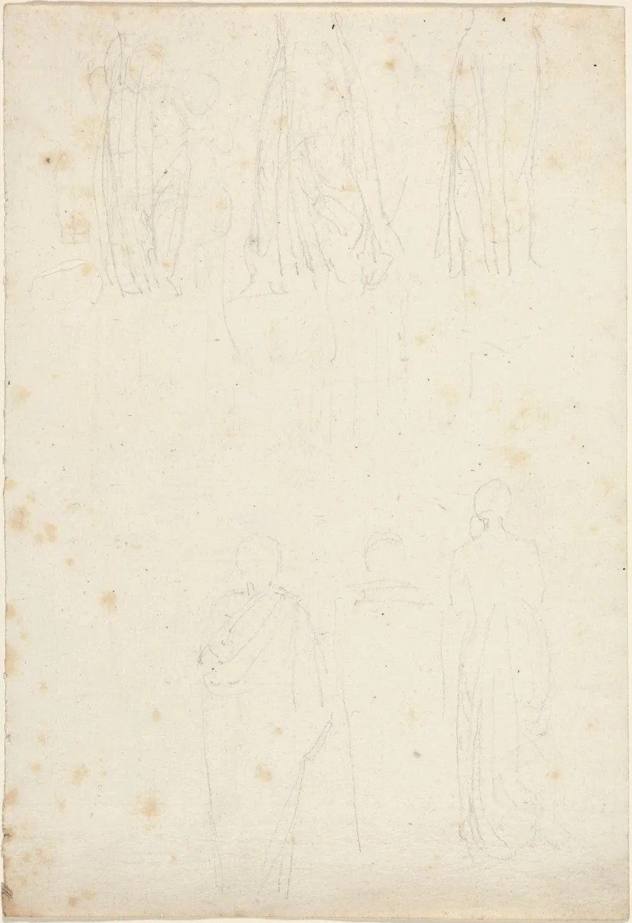 Sheet of Studies of Cloaked Figures by John Flaxman