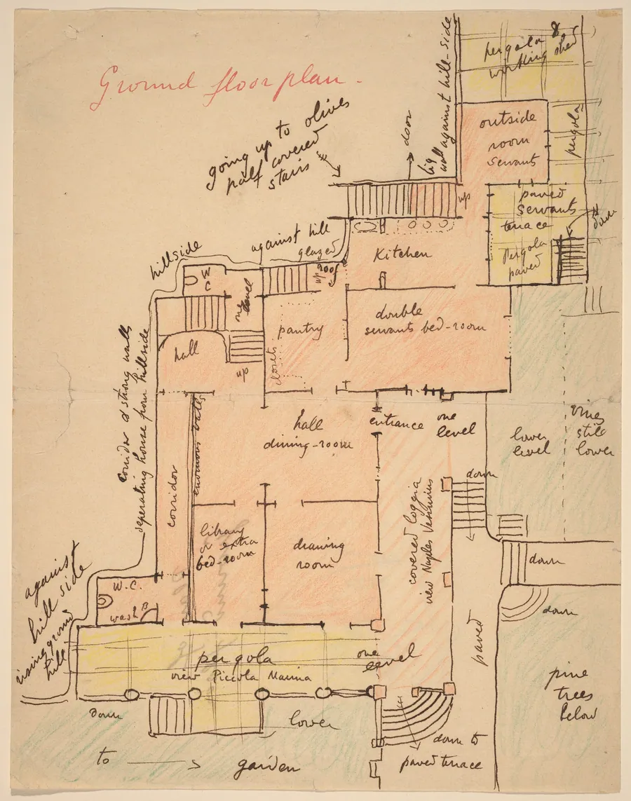 Ground Floor Plan for Torre Quatro Venti by Elihu Vedder