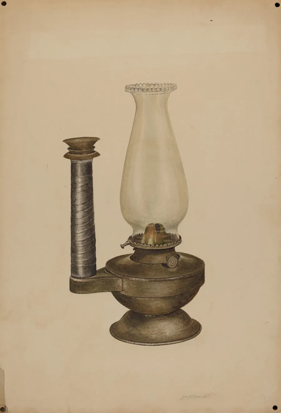 Combination Lamp/Candle Holder by Sydney Roberts