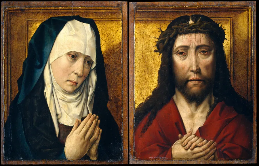 The Mourning Virgin; Christ Crowned with Thorns by Dieric Bouts