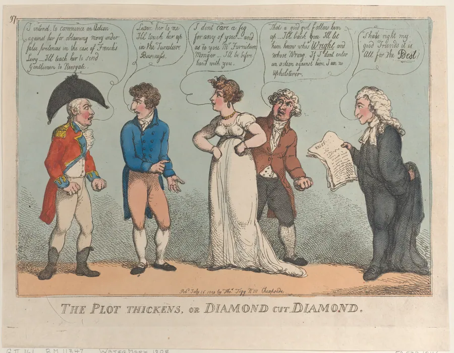 The Plot Thickens, or Diamond Cut Diamond by Thomas Rowlandson