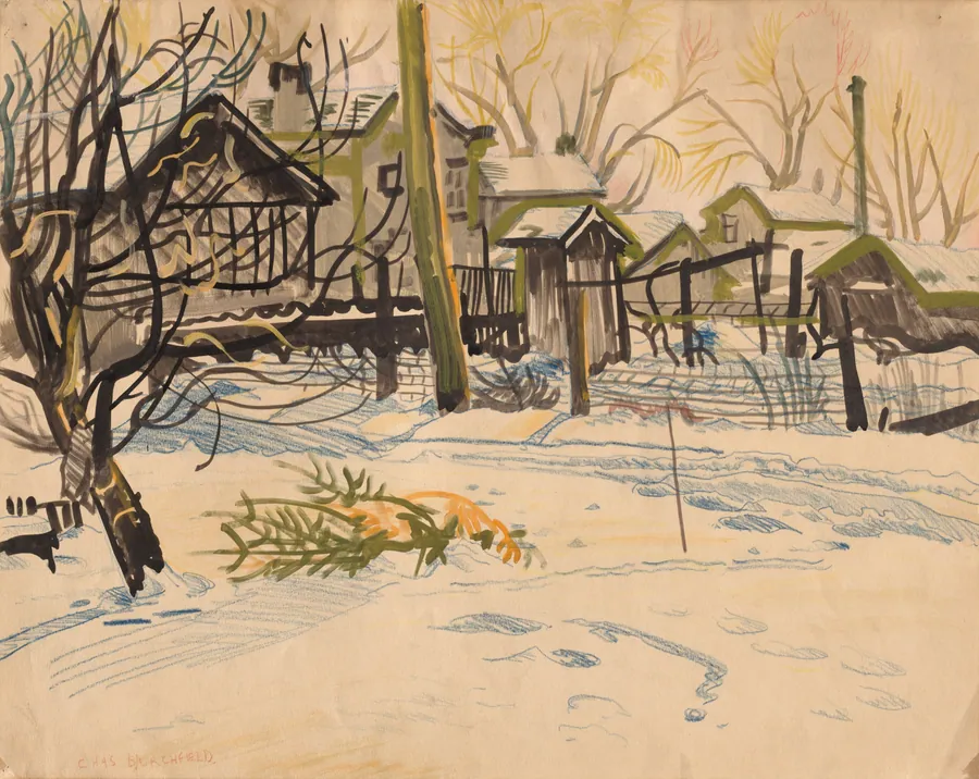 Backyards in Winter (Castoff Christmas Tree) by Charles Burchfield
