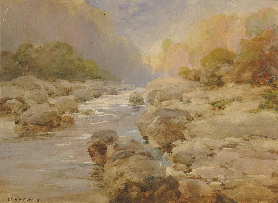 Unmodified Rock Creek, about 1910 by William Henry Holmes, born Cadiz, OH 1846-died Royal Oak, MI 1933