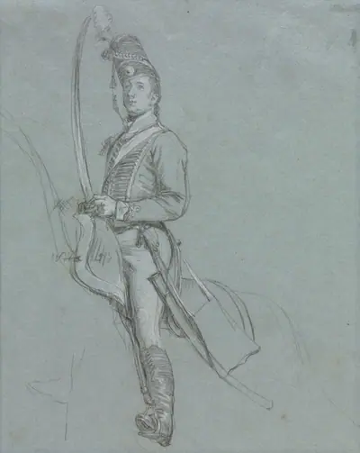 A Hussar Officer on Horseback