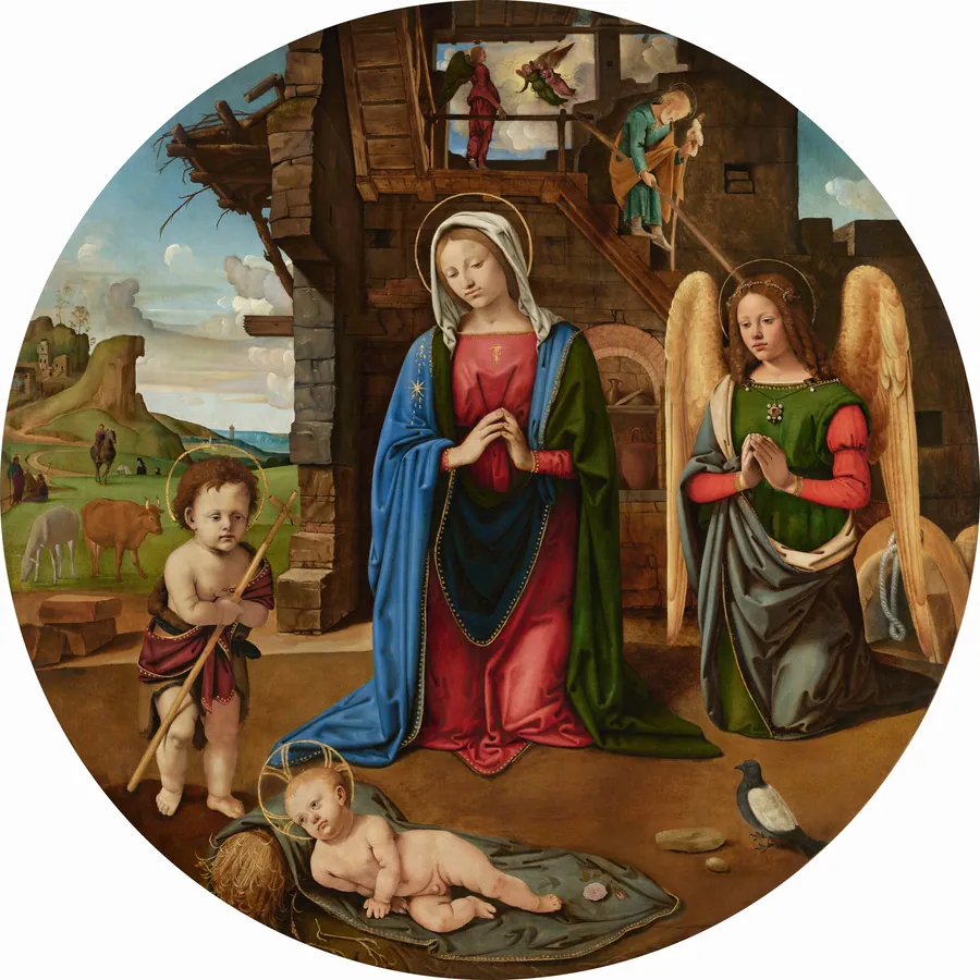 The Nativity with the Infant Saint John by Piero di Cosimo