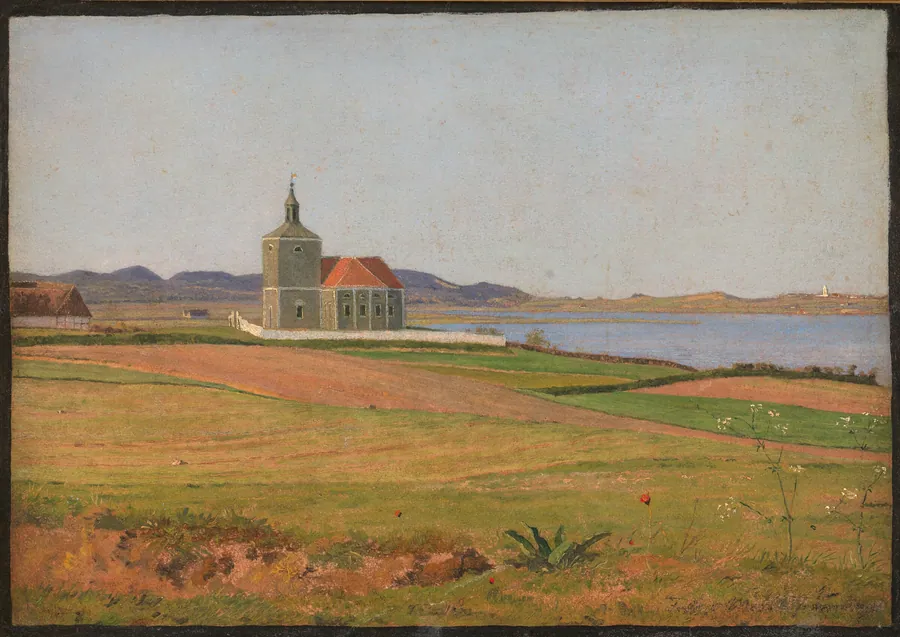 Vinderød kirke ved Frederiksværk by Johan Thomas Lundbye