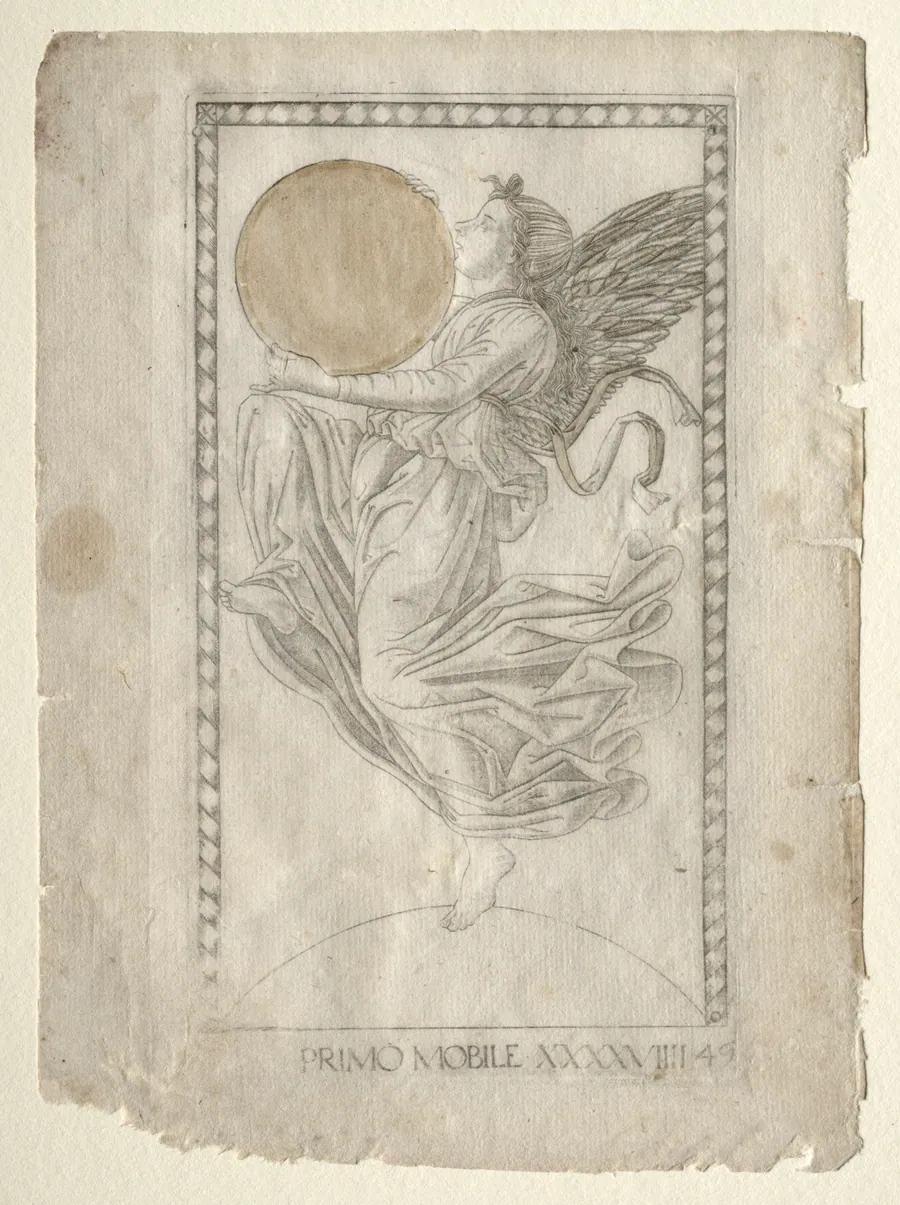 The Angel of the Ninth Sphere (from the Tarocchi, series A:  Firmaments of the Universe, #49) by Master of the E-Series Tarocchi