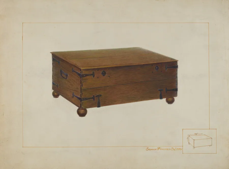 Money Chest in Old Swedes Church by Samuel Fineman