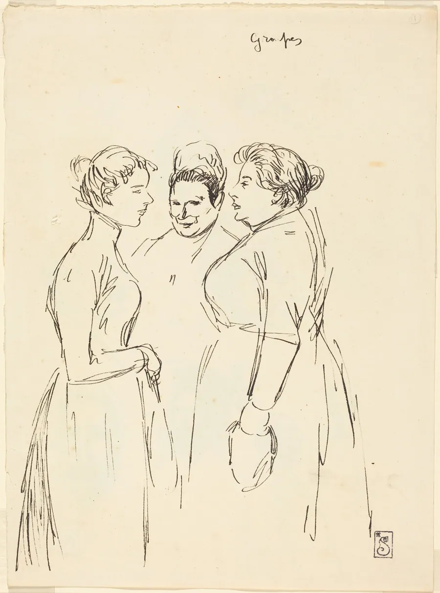 Gossiping Women by Théophile Alexandre Steinlen