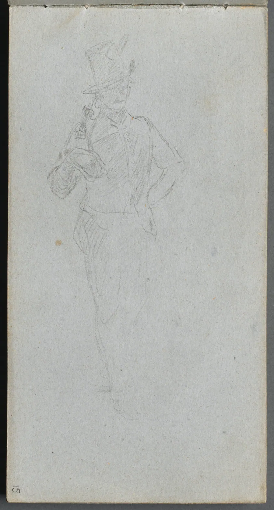 Sketchbook, page 15: Study of a Soldier by Ernest Meissonier