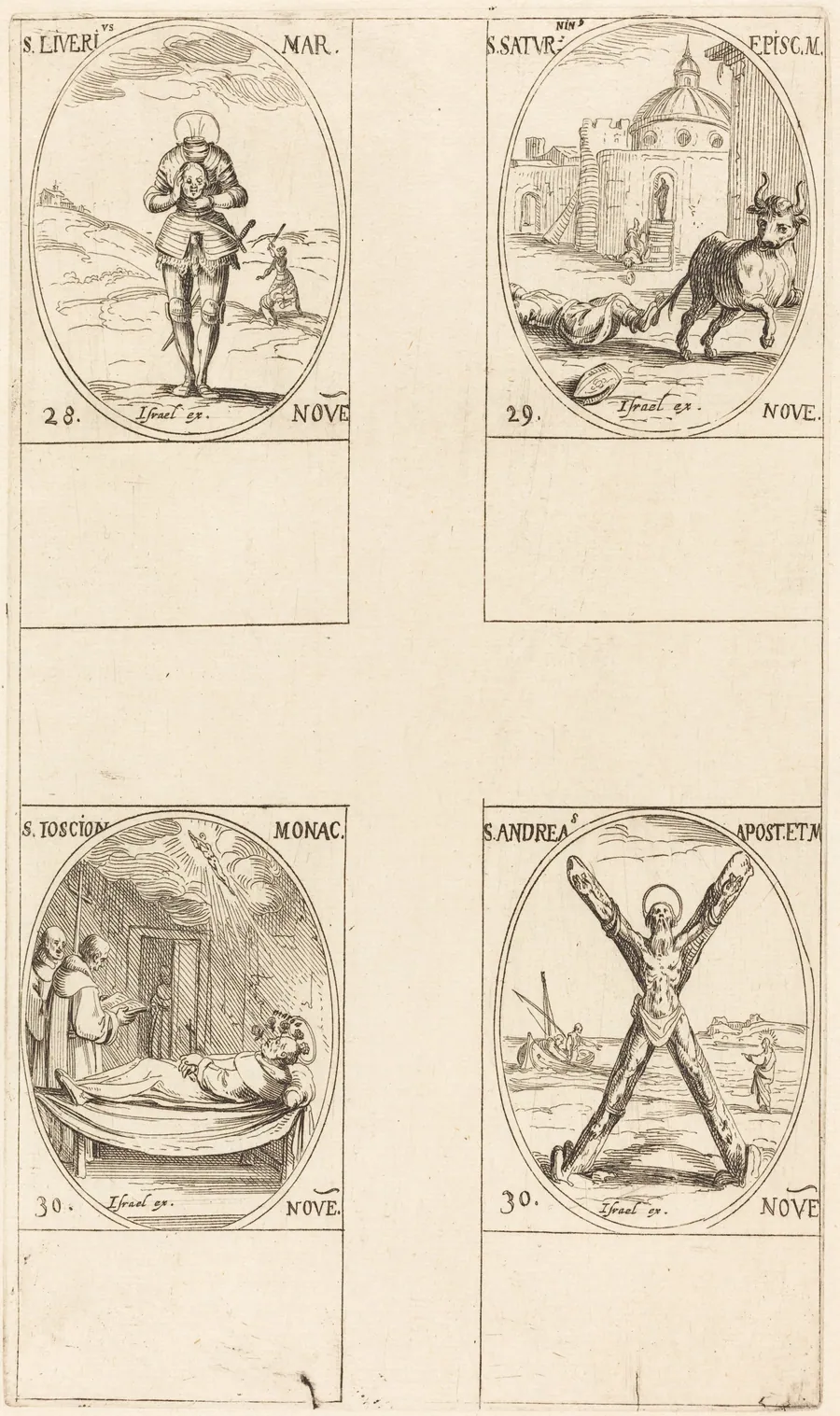 St. Liverius; St. Saturninus; St. Joscion; St. Andrew by Jacques Callot