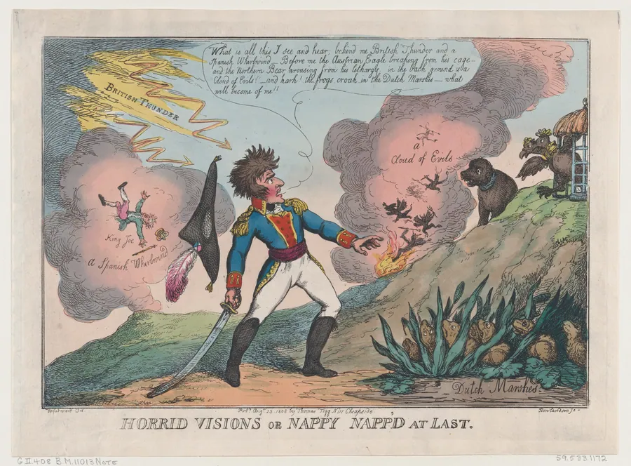 Horrid Visions of Nappy Napp'd at Last by Thomas Rowlandson