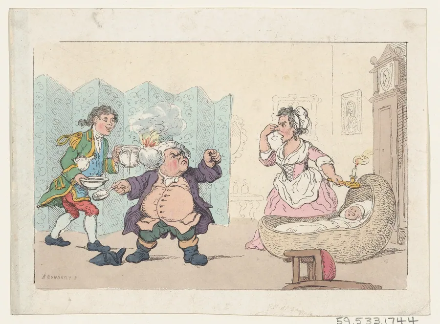 The Battle of the Cataplasm (Tristram Shandy) by Henry William Bunbury