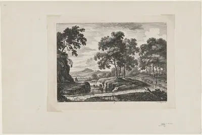 Shepherd by a Waterfall