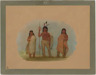Ottowa Chief, His Wife, and a Warrior