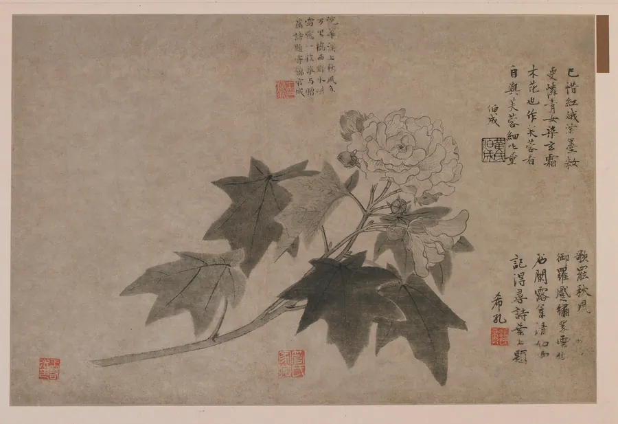 Hibiscus by Wang Yuan 王淵 (ca. 1280-after 1349)