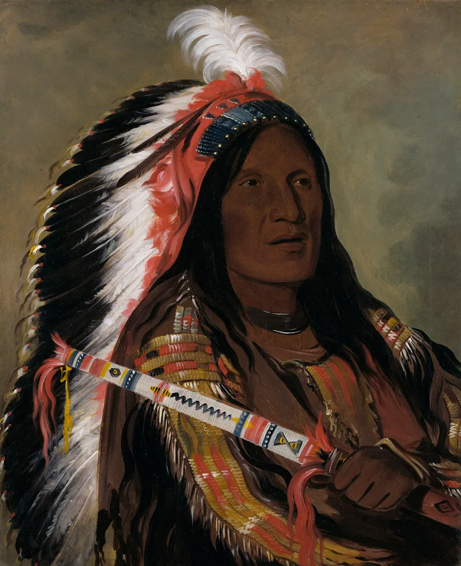 Táh-téck-a-da-háir, Steep Wind, a Brave of the Bad Arrow Points Band by George Catlin, born Wilkes-Barre, PA 1796-died Jersey City, NJ 1872