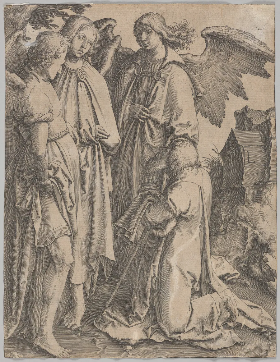 Abraham and the Angels by Lucas van Leyden