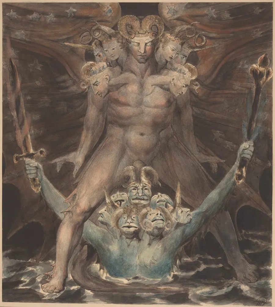 The Great Red Dragon and the Beast from the Sea by William Blake