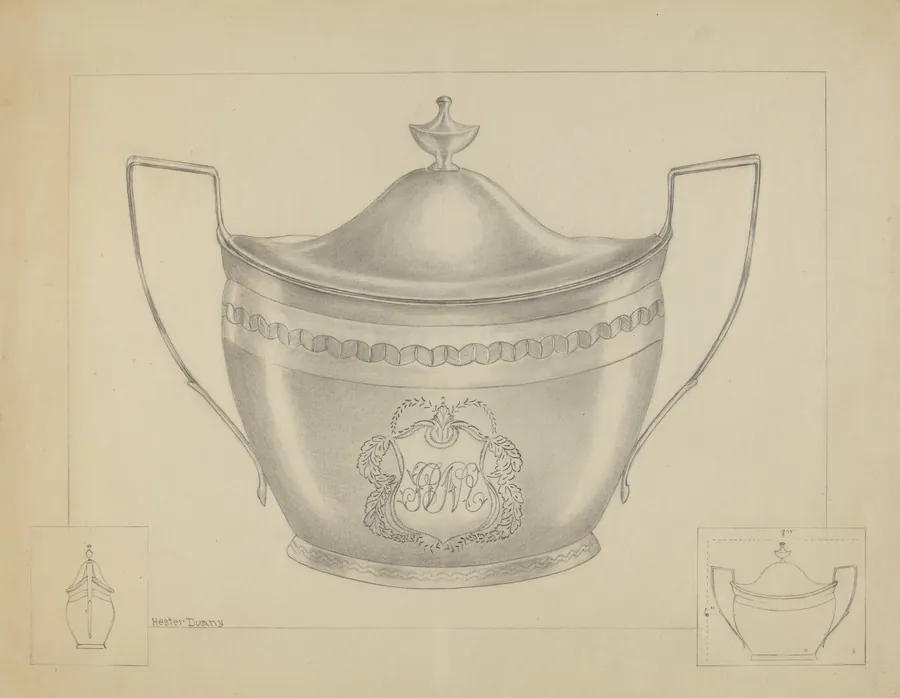 Silver Sugar Bowl with Cover by Hester Duany