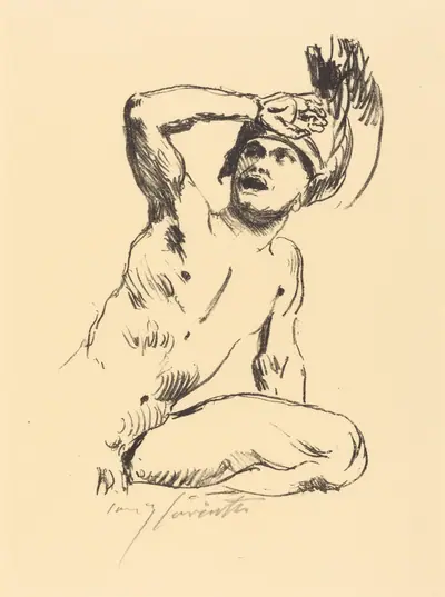 Kniender Krieger in Abwehr I (Kneeling Warrior I)