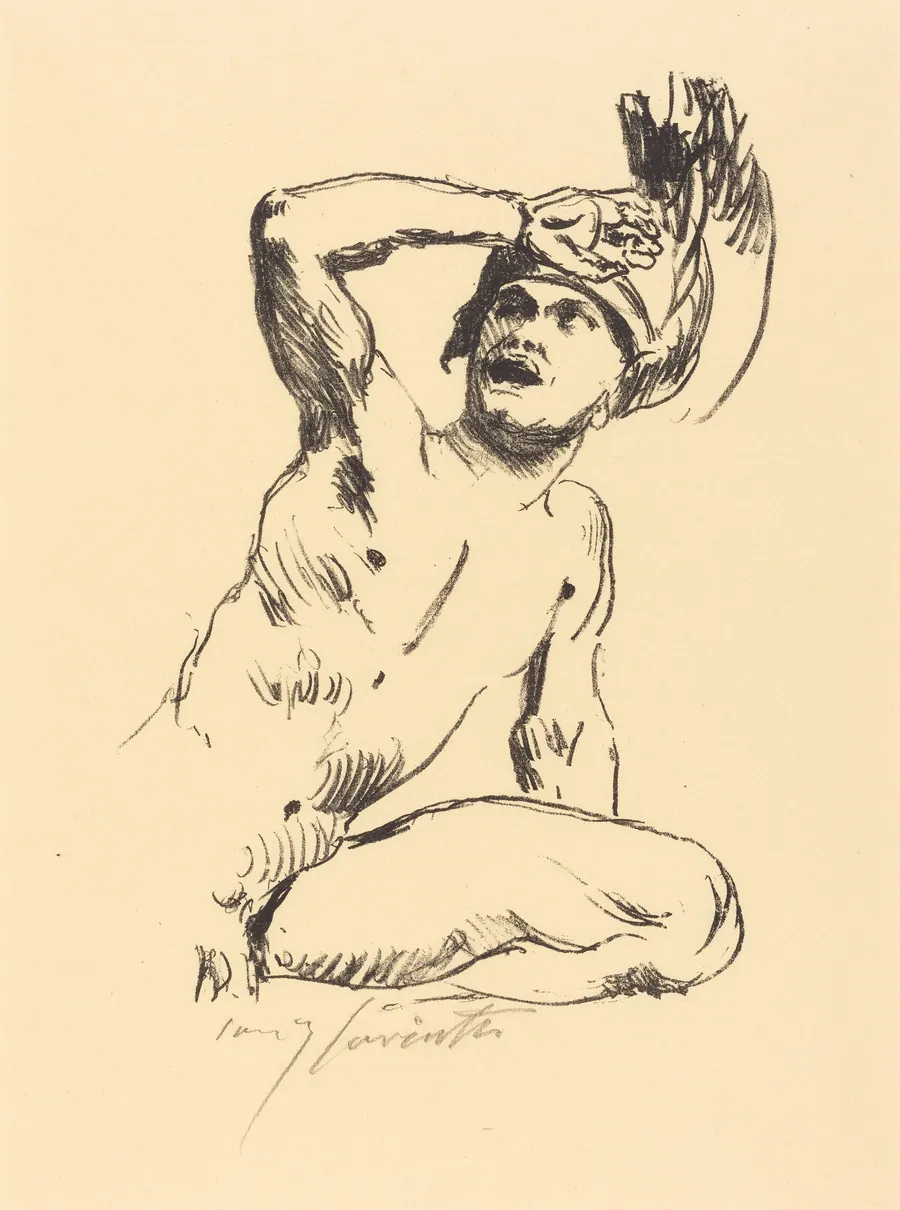 Kniender Krieger in Abwehr I (Kneeling Warrior I) by Lovis Corinth