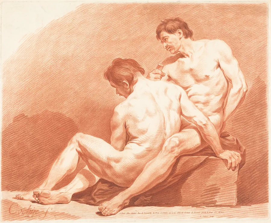 Two Male Nudes by Jean-François Janinet