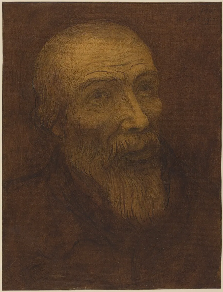 Head of a Bald Man with a Beard by Alphonse Legros