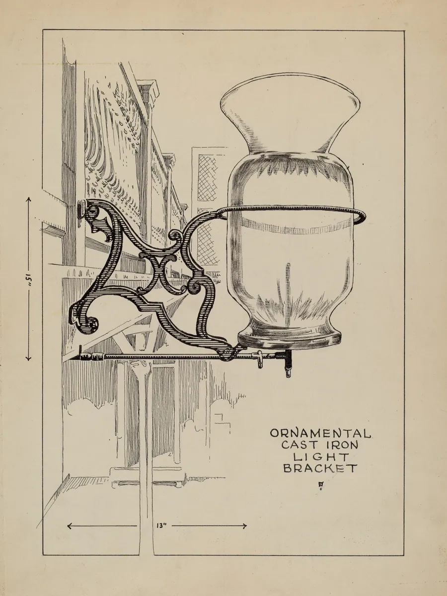 Cast Iron Lamp Bracket by Thomas Byrne