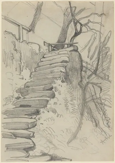 Flight of Stone Steps in a Garden