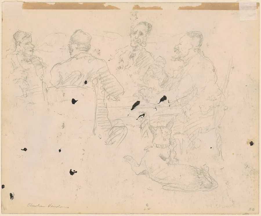 Men Drinking at a Table [verso] by George Overbury (Pop) Hart
