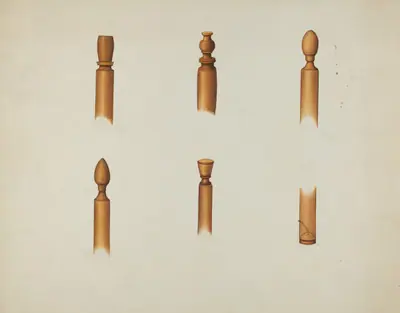 Shaker Chair Finials and Ball & Socket Foot